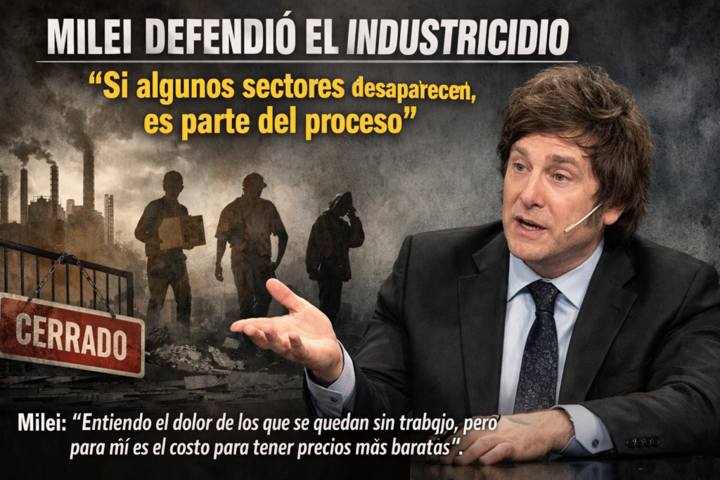 INDUSTRICIDIO: “Si algunos sectores desaparecen, es parte del proceso”