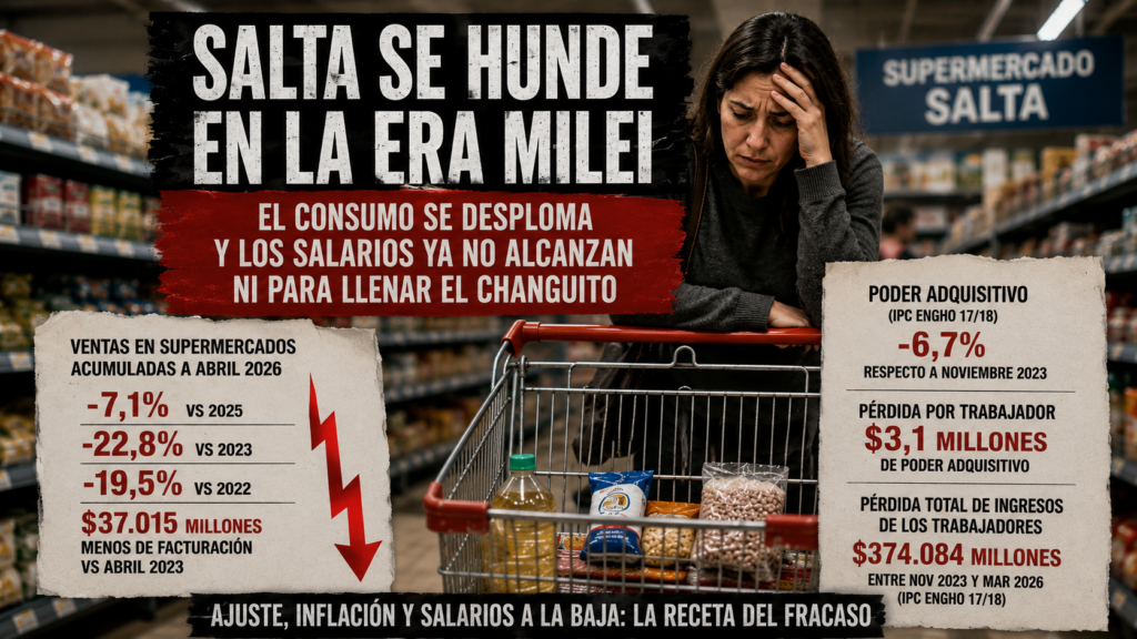 AJUSTE DE MILEI ARRASA SALTA: Consumo desplomado, salarios no alcanzan